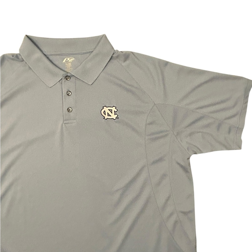 Pro Player‎ Light Blue UNC Tar Heels Embroidered Polo Shirt 2XL Polyester